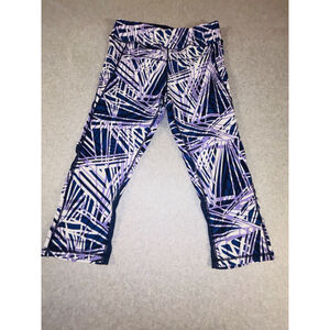 Calvin Klein Performance Capri Leggings Womens XL Purple Blue Geometric